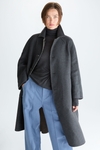 Chequered double-faced wool reversible coat