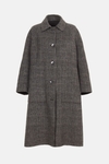 Chequered double-faced wool reversible coat