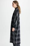 Chequered crepe oversize coat