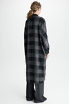 Chequered crepe oversize coat