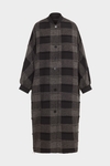 Chequered crepe oversize coat