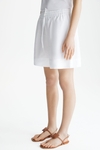 LINEN A-LINE BERMUDA SHORTS