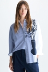 Camisa oversize popelin rayas estampado