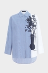 Camisa oversize popelin rayas estampado