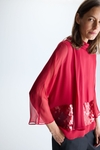 Blusa oversize seda lentejuelas