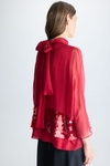 Sequinned silk oversize blouse