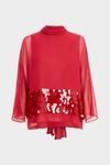 Sequinned silk oversize blouse