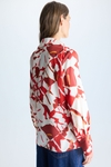 Cala Frida print twill wrap shirt