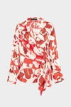 Cala Frida print twill wrap shirt