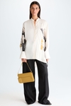 Cala print twill asymmetric oversize shirt