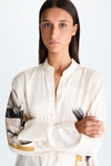 Cala print twill asymmetric oversize shirt