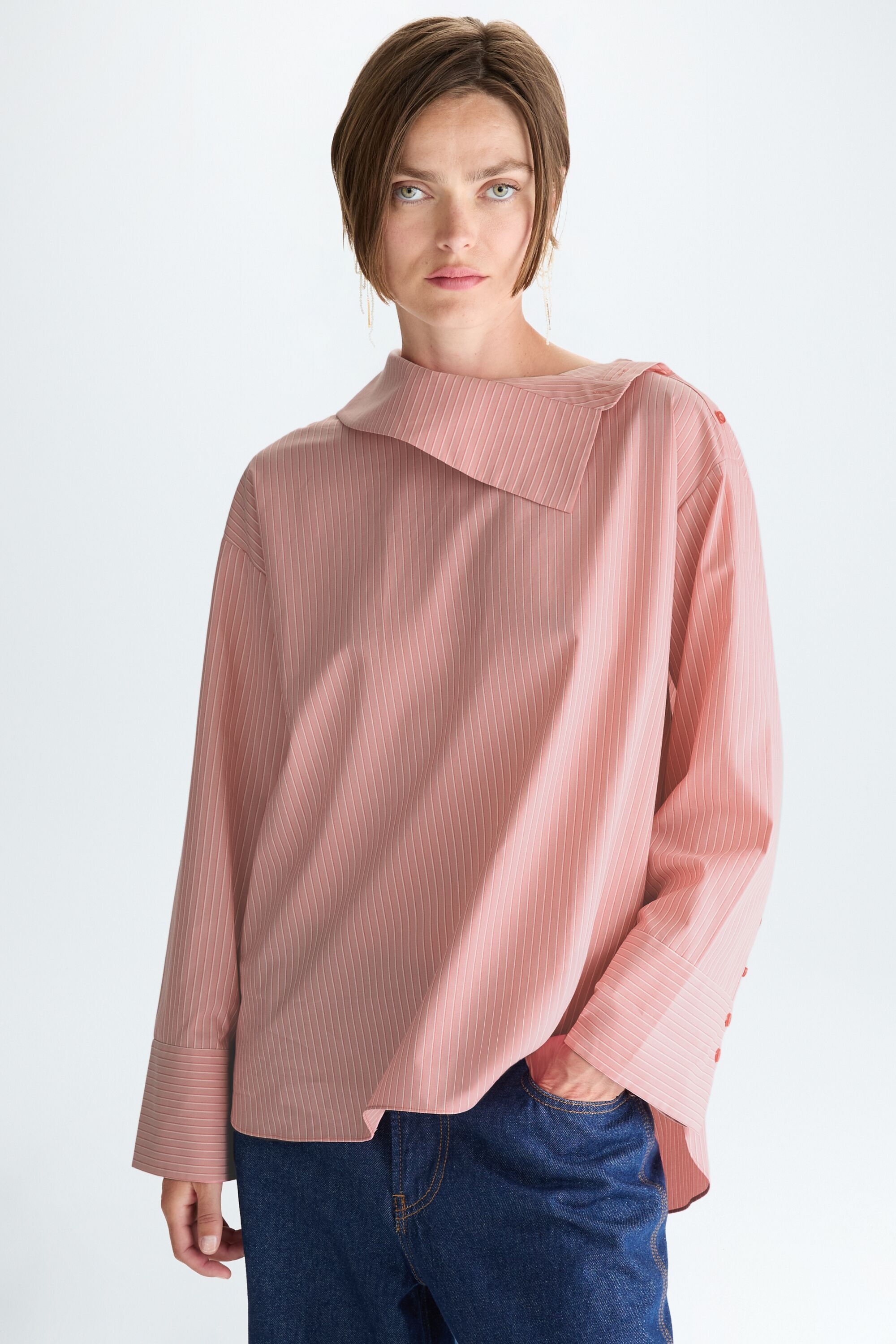 Camisa oversize popelín rayas