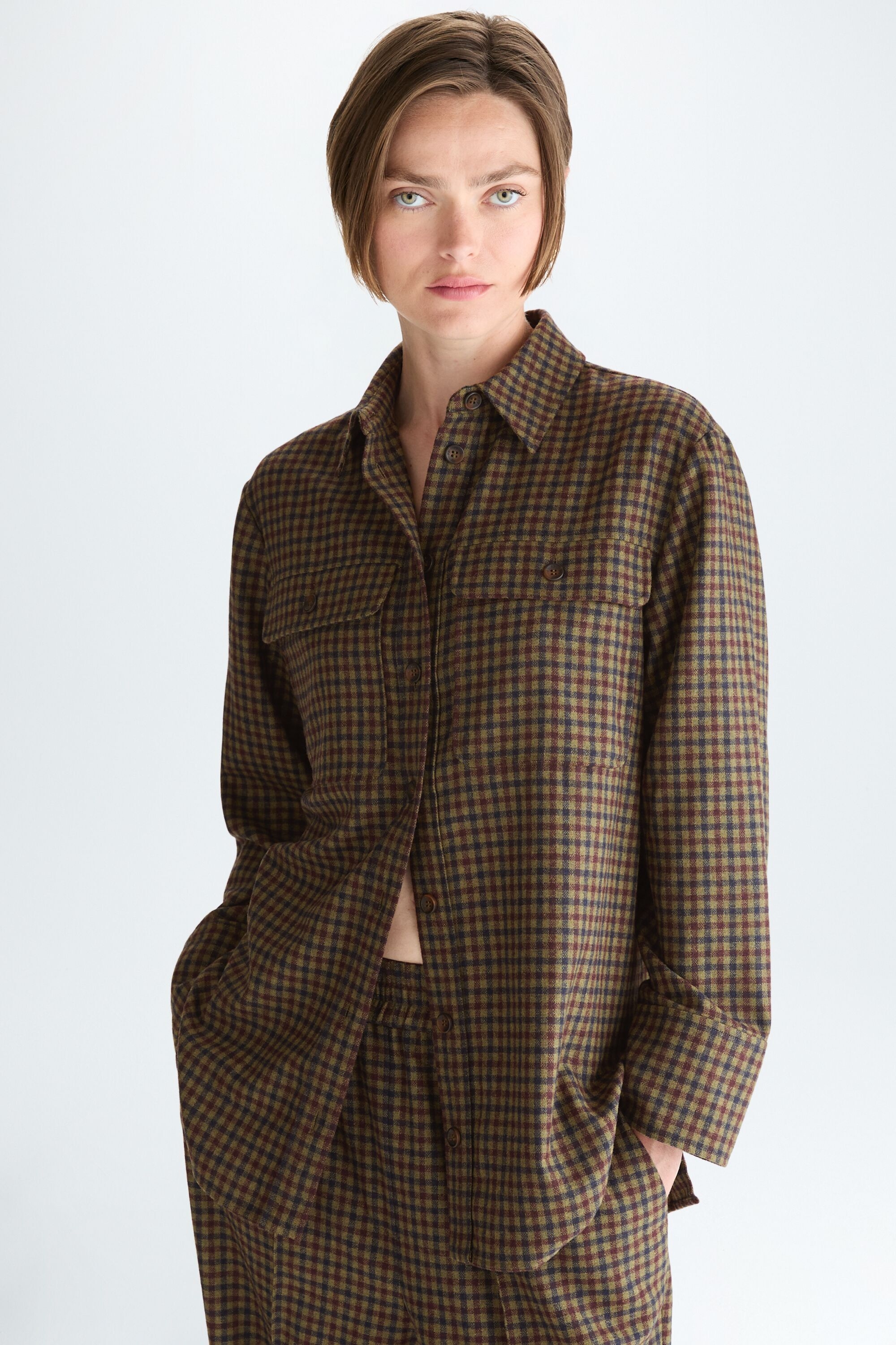 Chequered flannel oversize overshirt