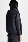 Fur technical nylon straight-fit reversible gilet