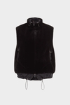 Fur technical nylon straight-fit reversible gilet