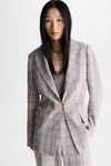 Chequered double-faced blazer