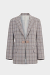 Chequered double-faced blazer