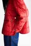 Cube-shaped quilted nylon short jacket