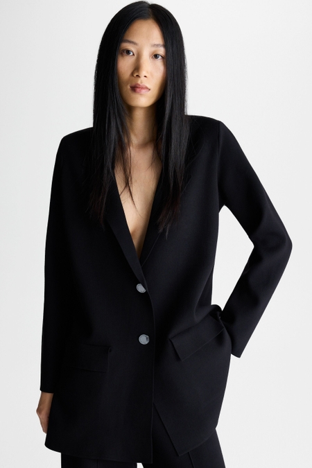 CHAQUETA SASTRE RECTA PUNTO STRETCH DOBLE FAZ