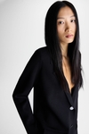 Double-faced stretch knit blazer