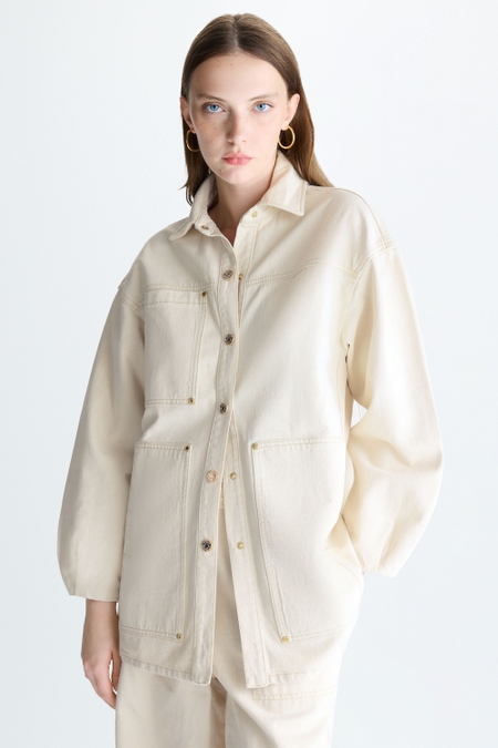 SOBRECAMISA OVERSIZE SARGA BOLSILLOS