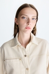 Pocket-detailed twill oversize overshirt