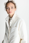 Double-faced wool quilted nylon reversible coat