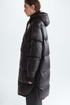 PG Tape hooded down-quilted nylon long coat