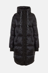 PG Tape hooded down-quilted nylon long coat