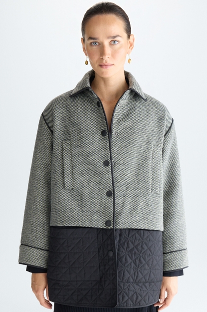 ORIGAMI NYLON WOOL REVERSIBLE COAT