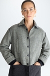 Origami nylon wool reversible coat