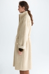 Double-faced faux-shearling long coat