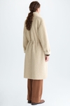 Double-faced faux-shearling long coat