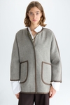 Double-faced wool reversible coat