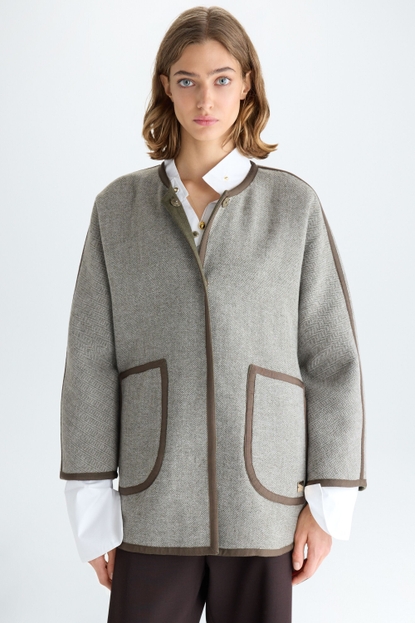 DOUBLE-FACED WOOL REVERSIBLE COAT