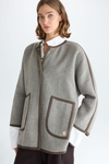 Double-faced wool reversible coat