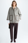 Double-faced wool reversible coat