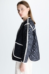 Origami-quilted nylon reversible coat