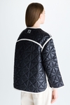 Origami-quilted nylon reversible coat