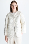 Origami-quilted nylon reversible coat