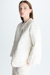 Origami-quilted nylon reversible coat