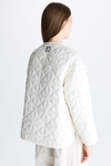 Origami-quilted nylon reversible coat