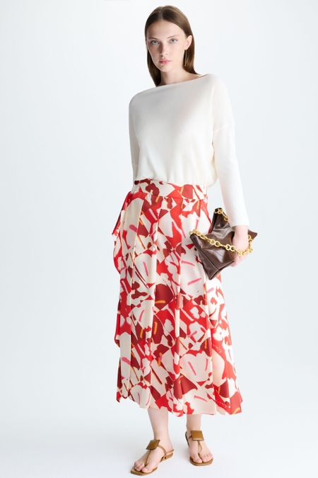 FALDA MIDI TWILL ESTAMPADO CALA FRIDA