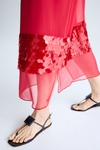 Sequinned silk straight-fit skirt