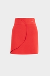 Stretch knit A-line mini skirt