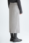 Double-faced straight-fit midi skirt