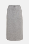 Double-faced straight-fit midi skirt