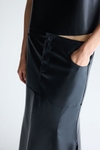 Faux leather A-line midi skirt