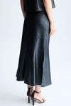 Faux leather A-line midi skirt