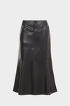 Faux leather A-line midi skirt